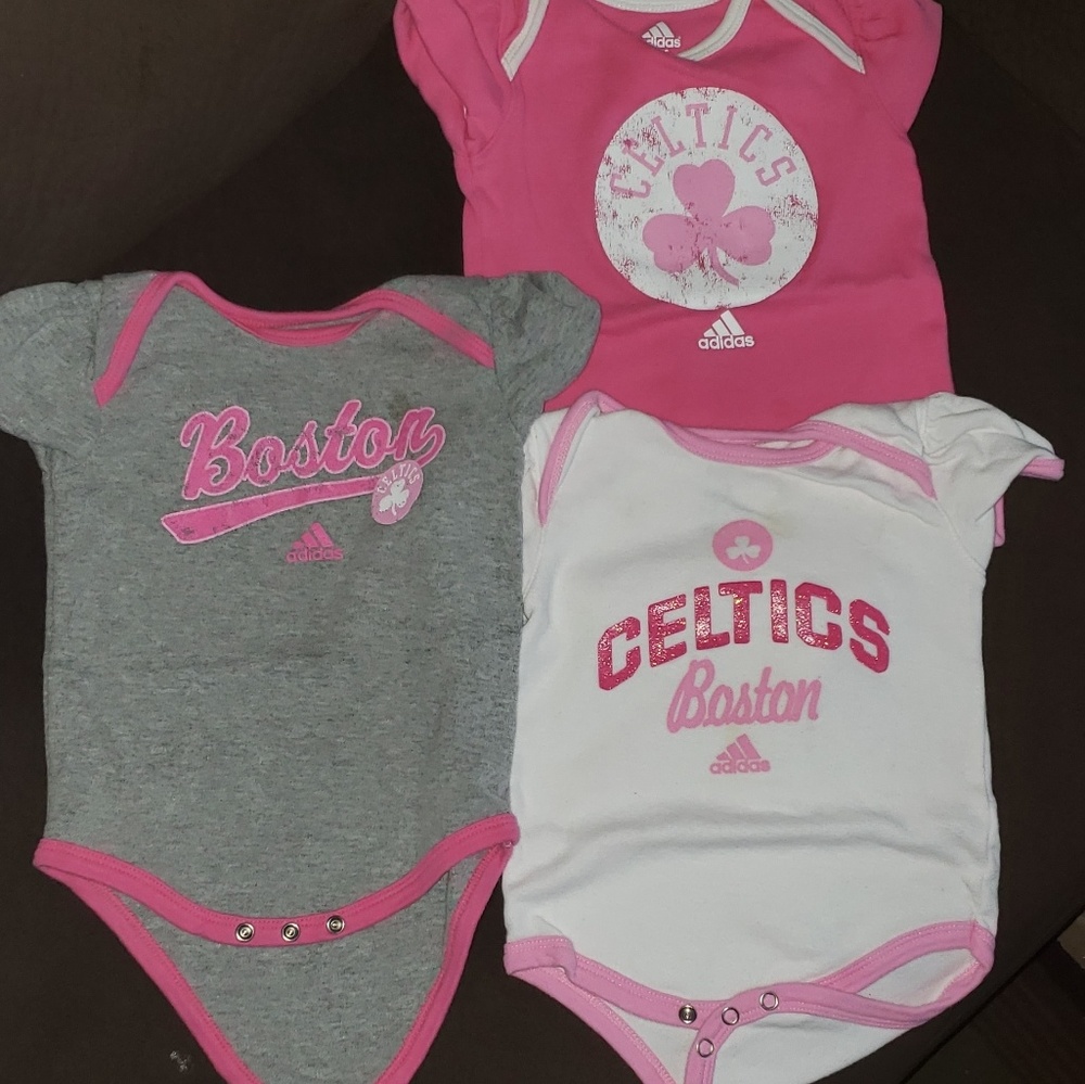 Baby Adidas Boston Celtics onesies